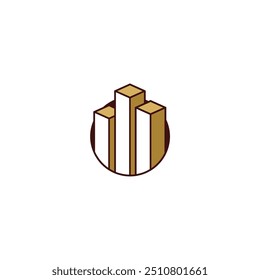 Graph bar 3d business logo design