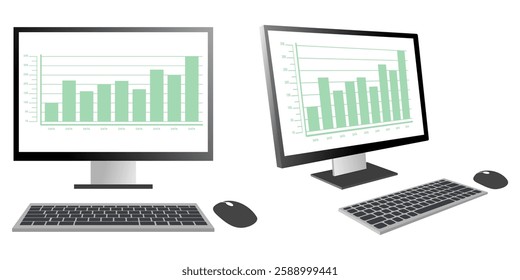 Graph bar analytics vector featuring a modern design with bar charts, data visualization, and statistical elements, representing business growth, financial analysis, and performance tracking.