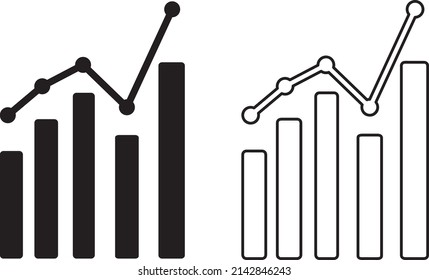 Graph Bar Chart Icon Vector Illustration On White Background..eps
