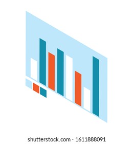 graph bar chart on white background vector illustration design