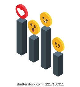 Graph bar customer know icon isometric vector. Kyc document. Client trust