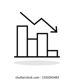 Graph bar icon in flat style. Analytics symbol for your web site design, logo, app, UI Vector EPS 10.