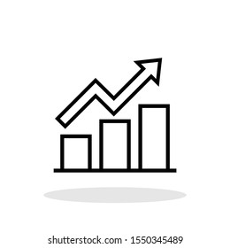 Graph bar icon in flat style. Analytics symbol for your web site design, logo, app, UI Vector EPS 10.