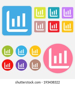 Graph bar icon set vector illustration