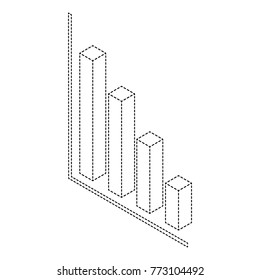 graph bar statistics financial isometric design