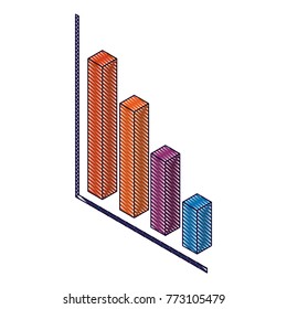 graph bar statistics financial isometric design