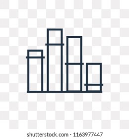 Graph bar vector icon isolated on transparent background, Graph bar logo concept
