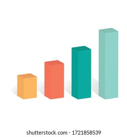 Graph bar vector icon, isometric statistic banner template design for your business
