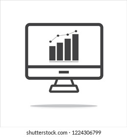 Graph bar graph vector icon,growing graph vector icon