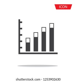 Graph bar graph vector icon,growing graph vector icon isolated on white background.
