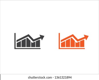 Graph bar graph vector icon,growing graph vector icon isolated on transparent background.