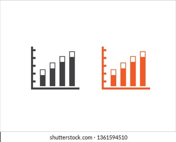 Graph bar graph vector icon,growing graph vector icon isolated on white background.