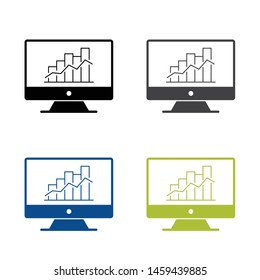 Graph bar graph vector icon,growing graph vector icon isolated on white background.