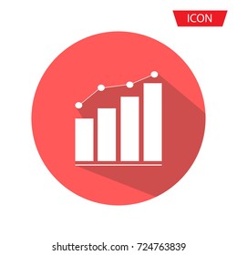Graph bar graph vector icon,growing graph vector icon isolated on background.