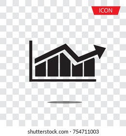 Graph bar graph vector icon,growing graph vector icon isolated on transparent background.