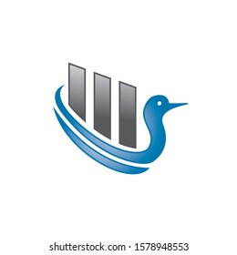 Graph bird logo icon design. Business and finance logo concept.	
