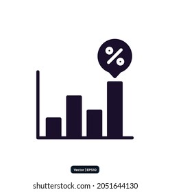 Graph Black Friday icon. Black Friday design, sale, discount, advertising, marketing price tag, Clothes, sale icons. Black Friday icons vector. 