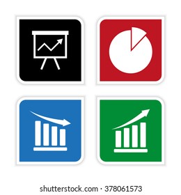 graph  - black vector icon; set