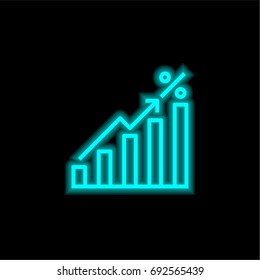 Graph blue glowing neon ui ux icon. Glowing sign logo vector
