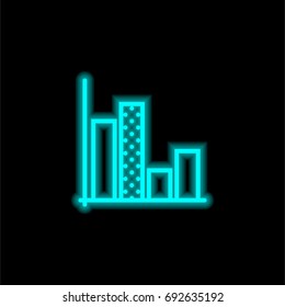 Graph blue glowing neon ui ux icon. Glowing sign logo vector
