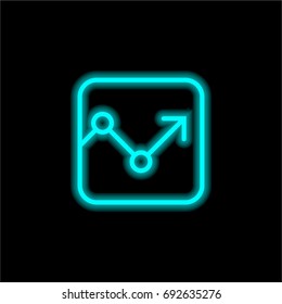 Graph blue glowing neon ui ux icon. Glowing sign logo vector