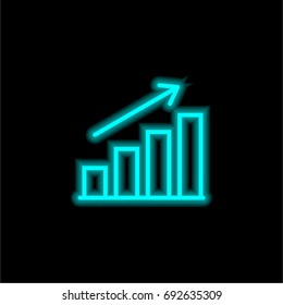 Graph blue glowing neon ui ux icon. Glowing sign logo vector