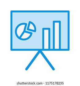 graph blue line icon with light blue and white color