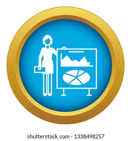 Graph board icon blue vector isolated on white background for any design