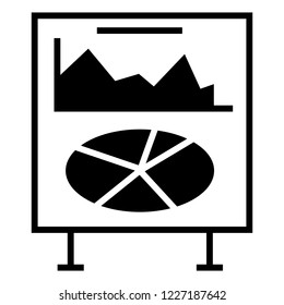 Graph board icon. Simple illustration of graph board vector icon for web design isolated on white background