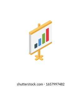 Graph Board isometric flat icon. 3d vector colorful illustration. isolated on white background