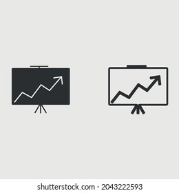 Graph board vector icon illustration sign for web and design