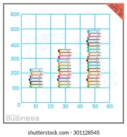 graph books vector percent business Top map world