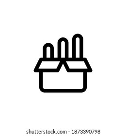Icono de contorno, logotipo y vector de ilustración de cuadro de gráfico