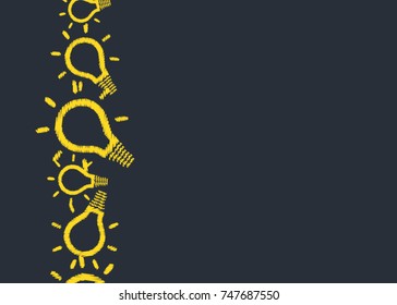 Graph with bulb, creativity, big idea, concept, vector illustration sketch draw. Free hand sketch loading idea , light bulbs, symbol of ideas