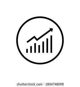 Graph, business analytics chart icon, line style. Growing graph icon. Vector illustration. Design on white background. EPS 10