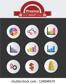 Graph for business ,colorful vector