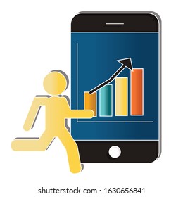 Graph Business concept.Creative idea design. Flat vector illustration for template, brochure or presentation.