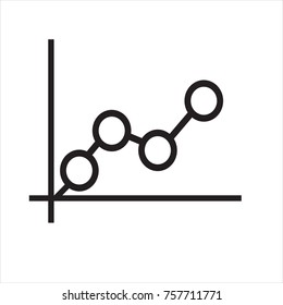 Graph business icon on white background, Vector Illustration, Eps10.