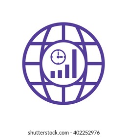 Graph Business Icon, vector illustration.  Flat design style