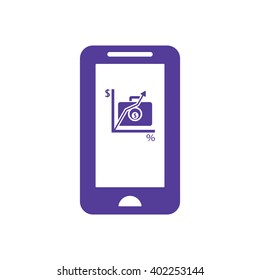 Graph business Icon, vector illustration. Flat design style