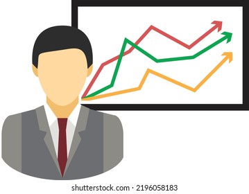 graph business man human vector