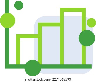 Graph business people icon with green outline style. business, diagram, data, chart, graph, presentation, growth. Vector Illustration