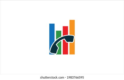 Graph Call Logo Icon symbol Design vector template illustration