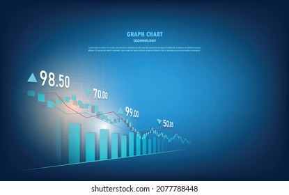 graph candle stick graph chart of stock market investment trading, Bullish point, Bearish point. trend of graph vector design.