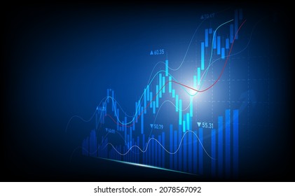 graph candle stick graph chart of stock market investment trading, Bullish point, Bearish point. trend of graph vector design.