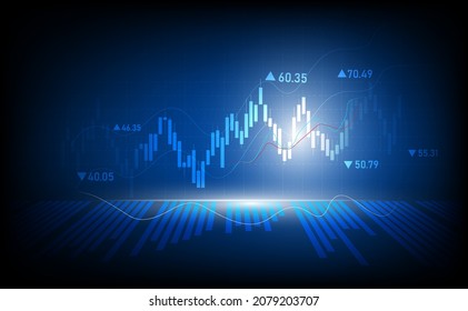 gráfico gráfico de velas de gráfico de inversión en bolsa, Bullish point, Bearish point. tendencia del diseño del vector gráfico.