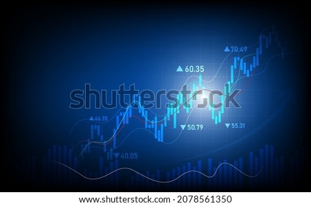 graph candle stick graph chart of stock market investment trading, Bullish point, Bearish point. trend of graph vector design.