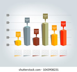 Graph, chart, 3D. Infographics.