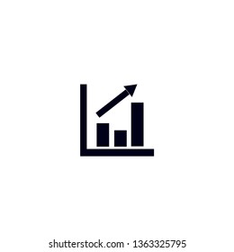 Graph chart arrow icon with white background 