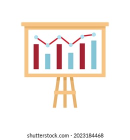 Graph chart banner icon. Flat illustration of graph chart banner vector icon isolated on white background